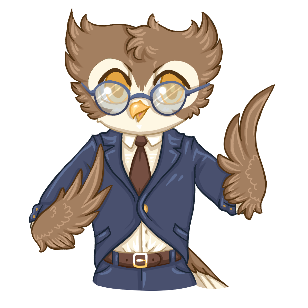 An owl with spectacles and a business suit, calls himself Marty the Mayor An owl with spectacles and a busines suit, calls himself Marty the Mayor